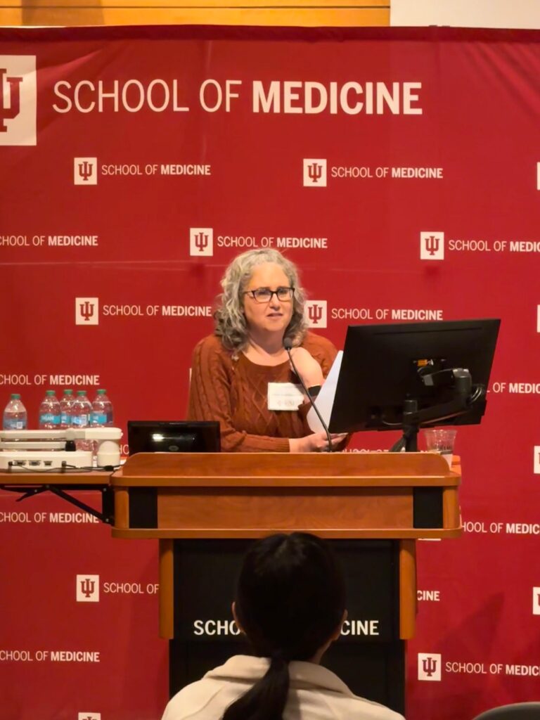 Stacey Tannenbaum moderating the Career Panel at the Indiana CTSI Symposium 2025